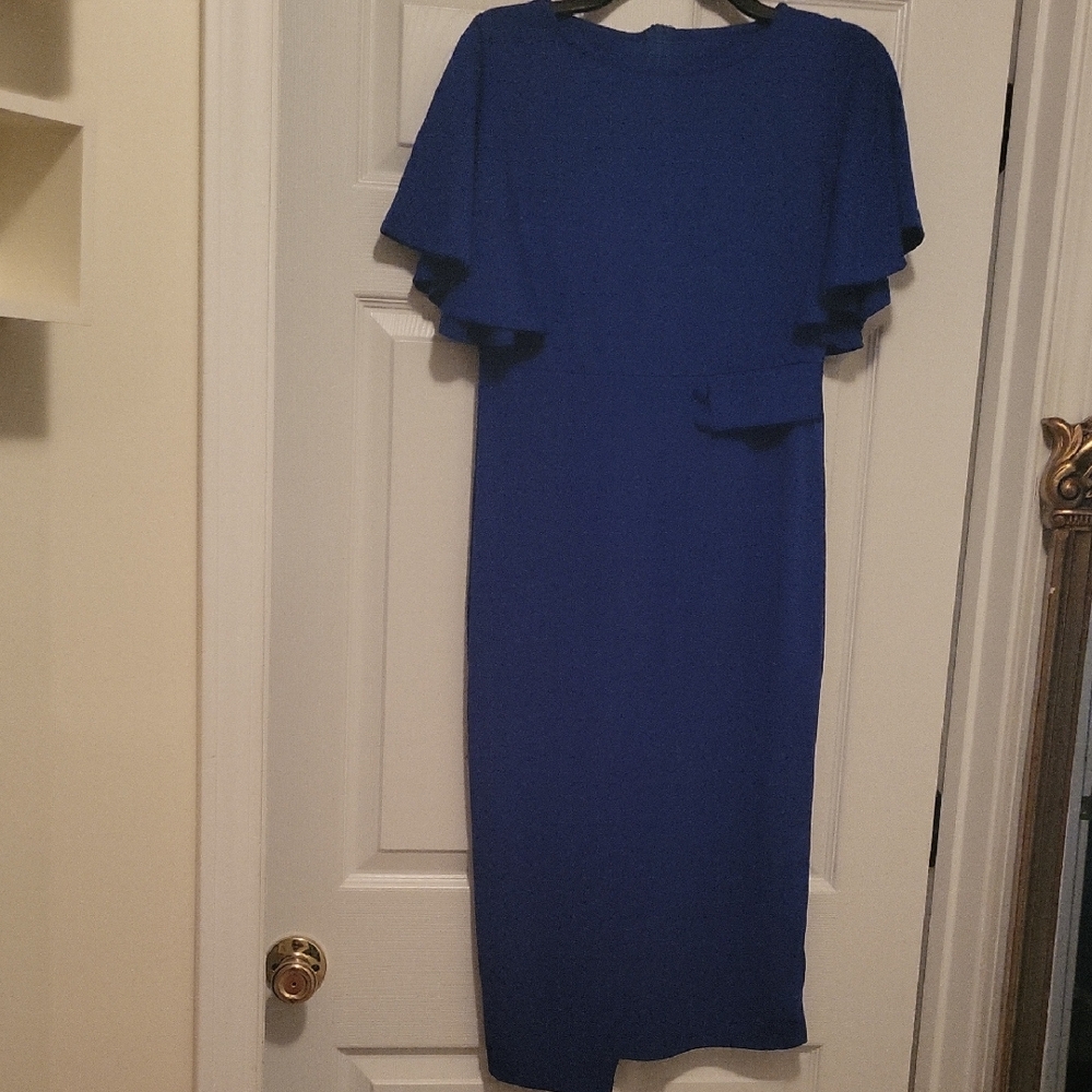 Chic Royal Blue Long Sleeve Dress